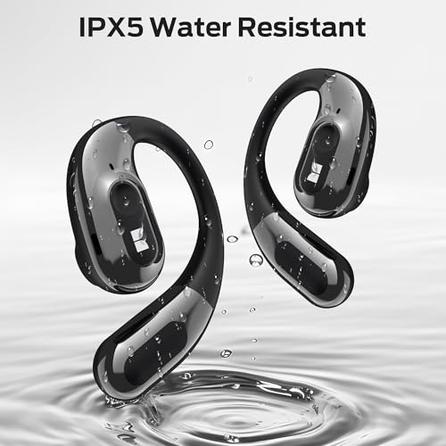 Image of Monster Open Ear Headphones AC330, Wireless Earbuds Bluetooth 5.4 with Clear Talk, Stylish Rotating Case with Lanyard, Type-C Charging, Comfort Fit, 24H Playback, IPX5 Water Resistant, Black