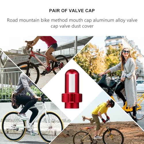 Cubiertas de válvula de bicicleta Totority, par rojo miniatura 3