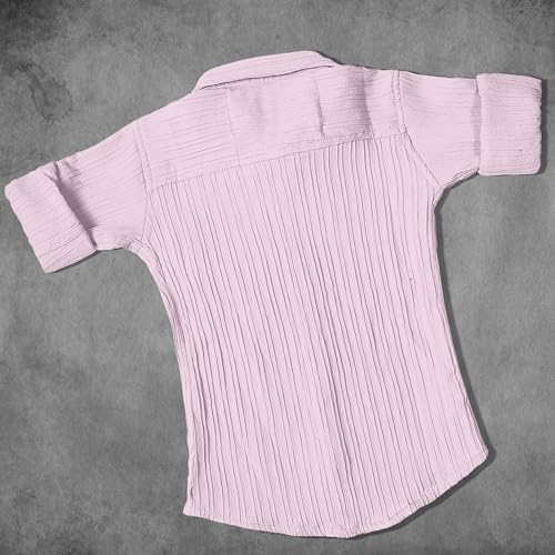 Image of Zilcon Boys' Long Sleeve Button Down Shirt for Kids Woven Solid Two Pockets