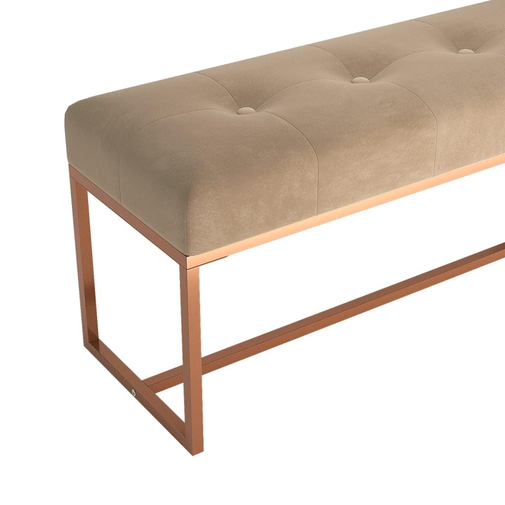 vidaXL Banc, Siège Rembourré, Chaise, Bout de Lit, Meuble de Chambre à Coucher Salon Salle de Séjour Intérieur, Moderne, Beige Velours
