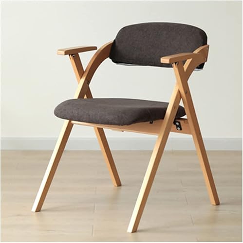 NABEIM Sillas de cocina con brazos, sillas de comedor de granja, sillas de comedor plegables modernas con patas de madera maciza y asiento acolchado