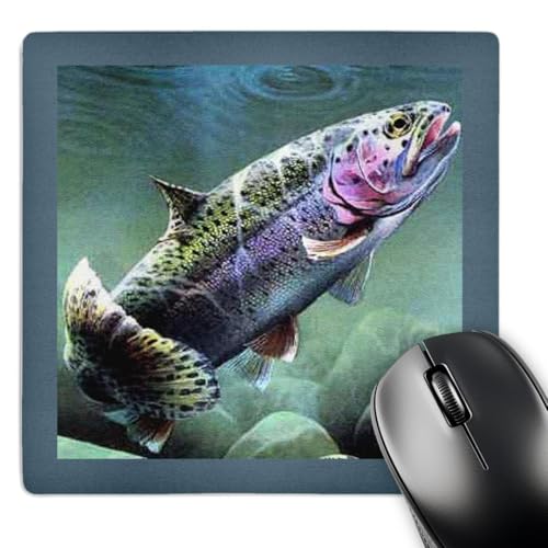 3dRose LLC 8 x 8 x 0.25 Inches Mouse Pad, Rainbow Trout (mp_3462_1)