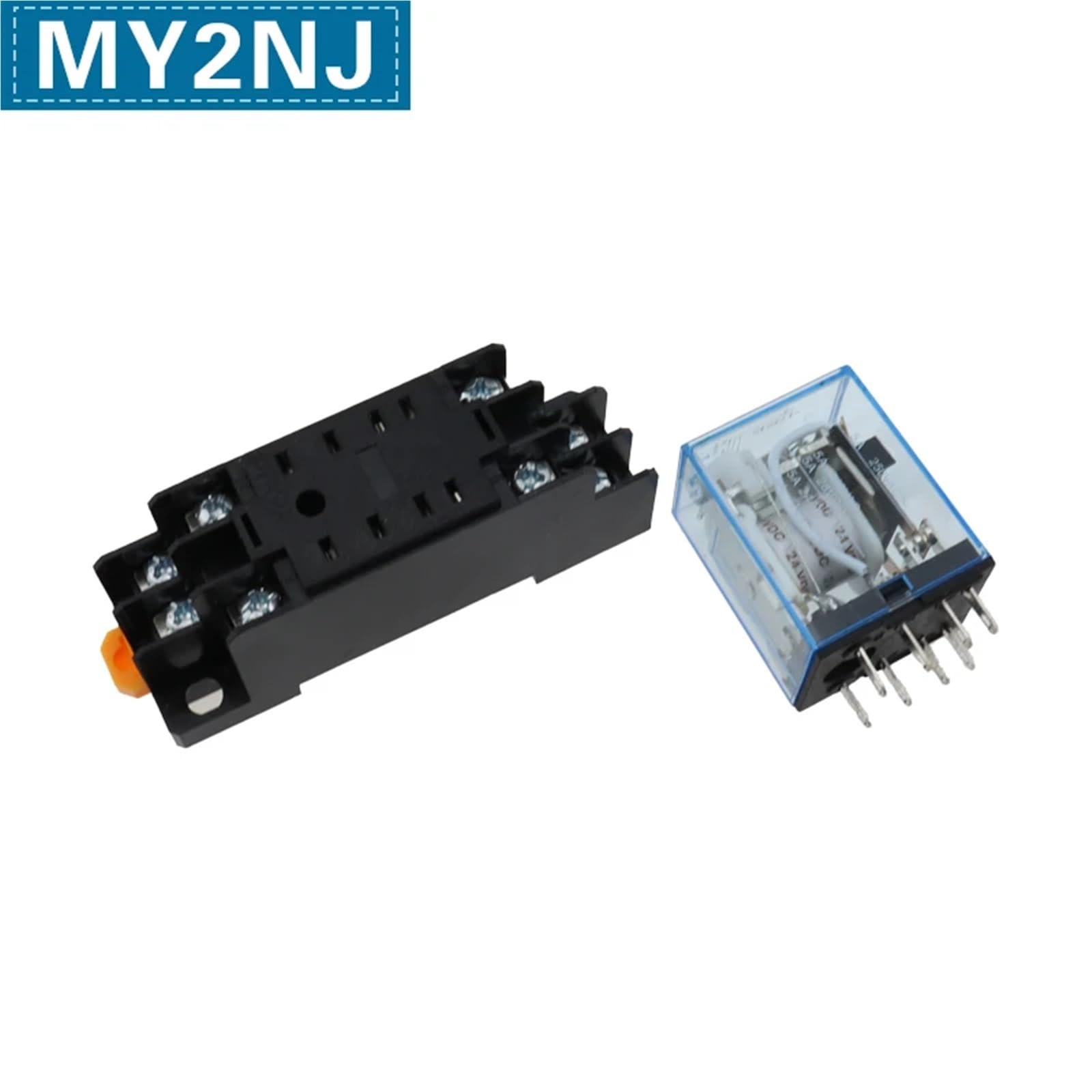 10Set MY2P HH52P MY2NJ 12V 24V / 110V 220V AC Coil Purpose DPDT Relay with Socket Base(AC,220V) Industrial Electrical Relays