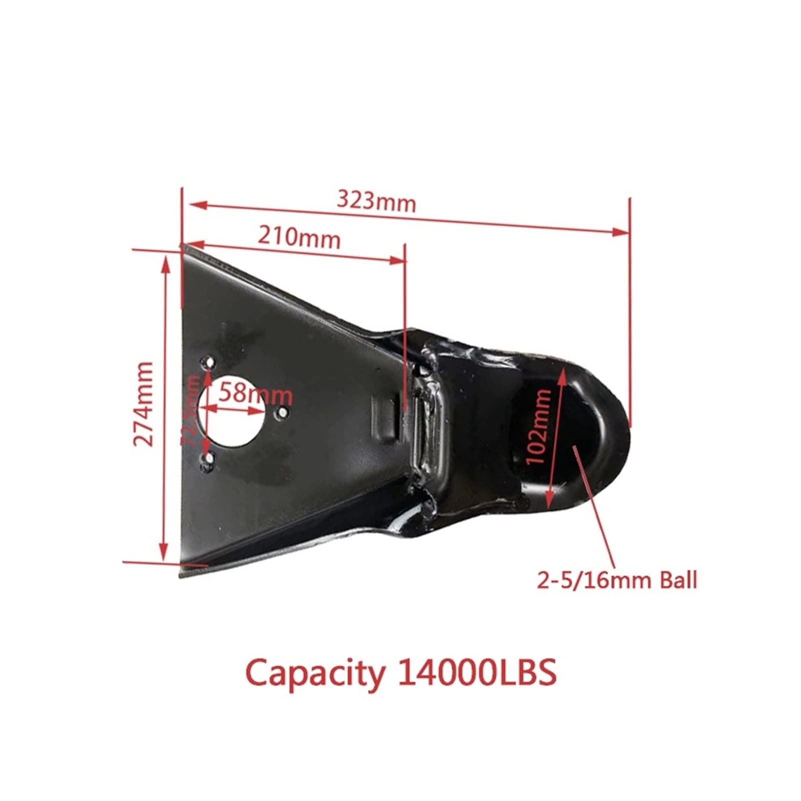 Kugelhalterung für Anhängerkupplung passend 2-5/16 Zoll Hitch Ball A Frame Anhängerkupplung Kupplungskapazität 14000 lbs V Teile Camper Zubehör Caravan-Komponenten für Schwerlast-LKW