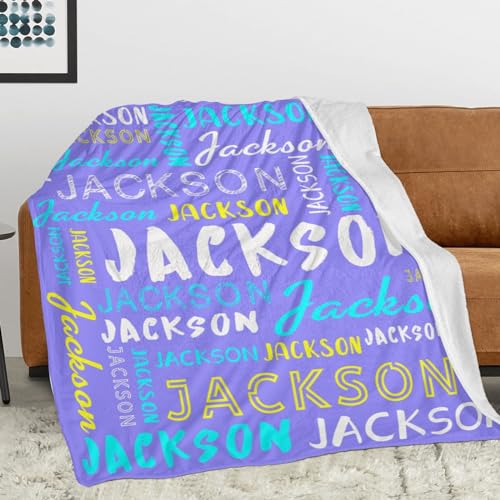Personalized Name Blanket Customized Baby Blankets for Girls Boys Adults Monogrammed Blankets and Throws Christmas Birthday Mothers Fathers Valentines Day Gift