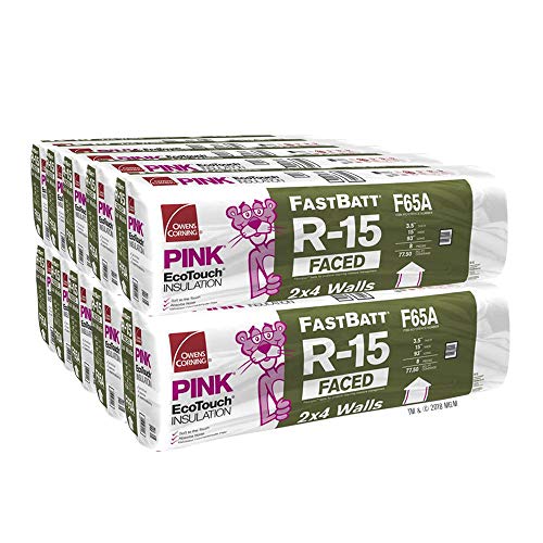 Owens Corning 678 SQFT 10 Bags of R 15 Kraft Faced 15 by 93 Fiberglass Fits 2X4 Exterior Walls