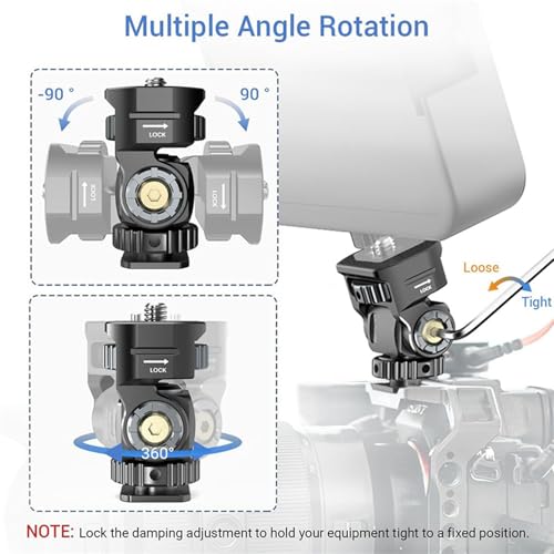 Support de moniteur réglable pour fixer micro et flash sur griffe de caméra DSLR x2