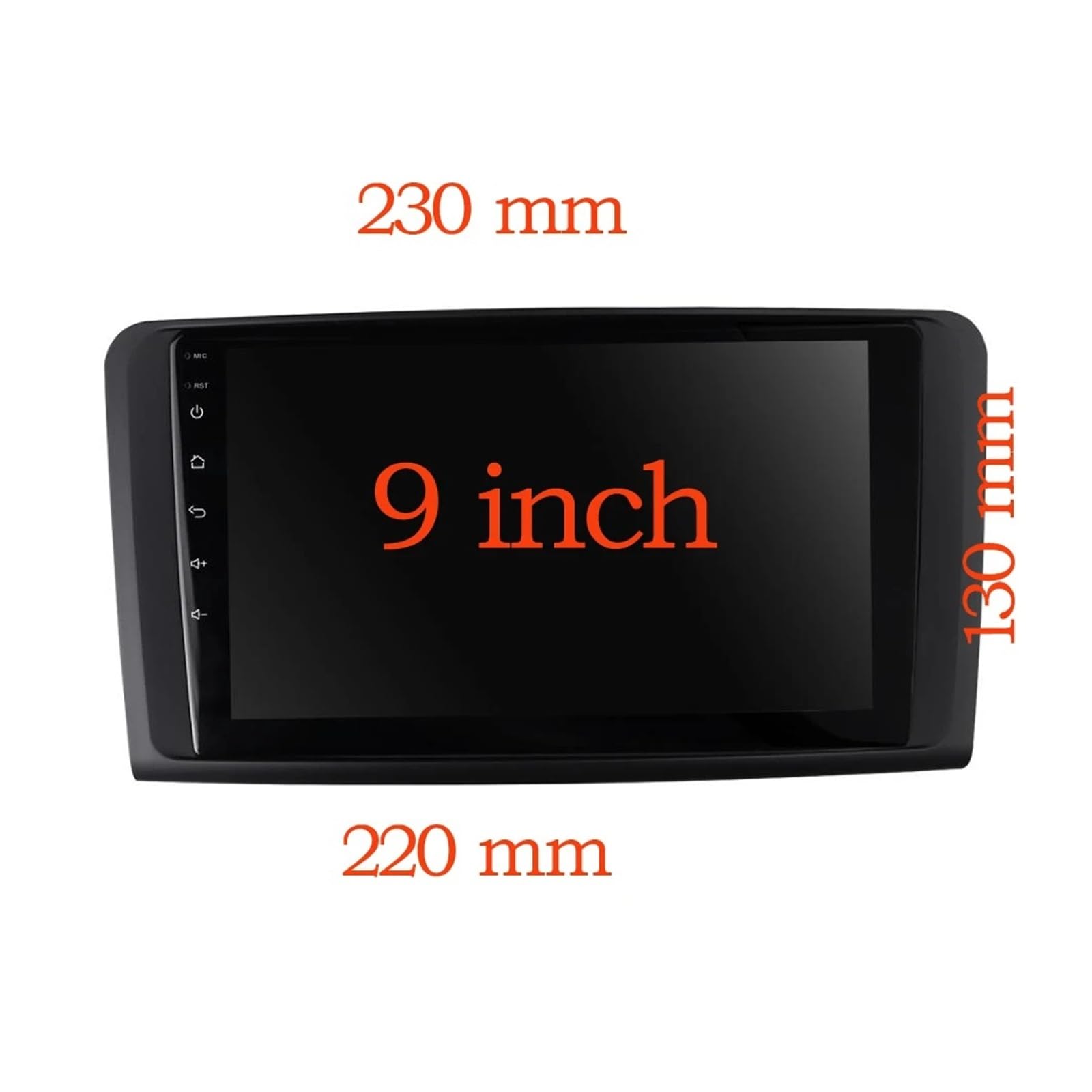 Mascherina Autoradio Cornice Stereo 9 Pollici Autoradio Fasce Cruscotto Trim Kit Telaio Stereo Pannello Lettore GPS Lunetta per Benz M-klasse ML W164 X164 2005-2012