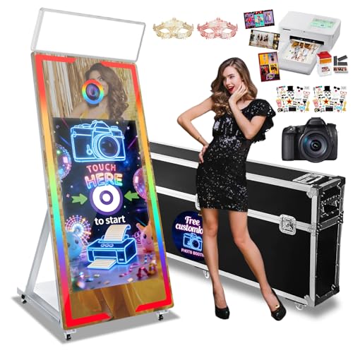 Magic Mirror Photo Booth, 65'' Mirror Photo Booth with Camera