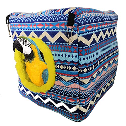 staol Bird Plush Hammock Winter Warm Sika Deer Hanging Nests Parrot House Bed Cage Snuggle Cave Heated Bird Baths for Winter