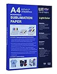 LIT Sublimation Paper A4 210x297 mm, 100 Sheets 110gsm Heat Press Transfer Paper - for Any Epson Sawgrass Ricoh HP Canon Inkjet Sublimation Printers with Sublimation Ink for Sub Blanks Shirts Mugs
