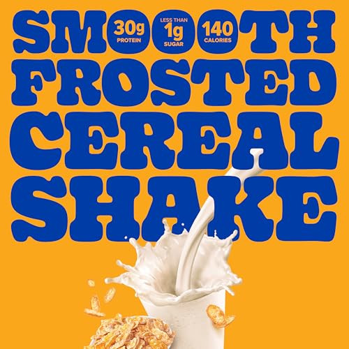 Image of Pure Protein Complete Protein Shake, Frosted Cereal, 30g High Protein Drink, Less than 1g Sugar, 4g Fiber, Ready to Drink, Non GMO, On-the-Go Shakes, 11oz Bottles, 12 Pack