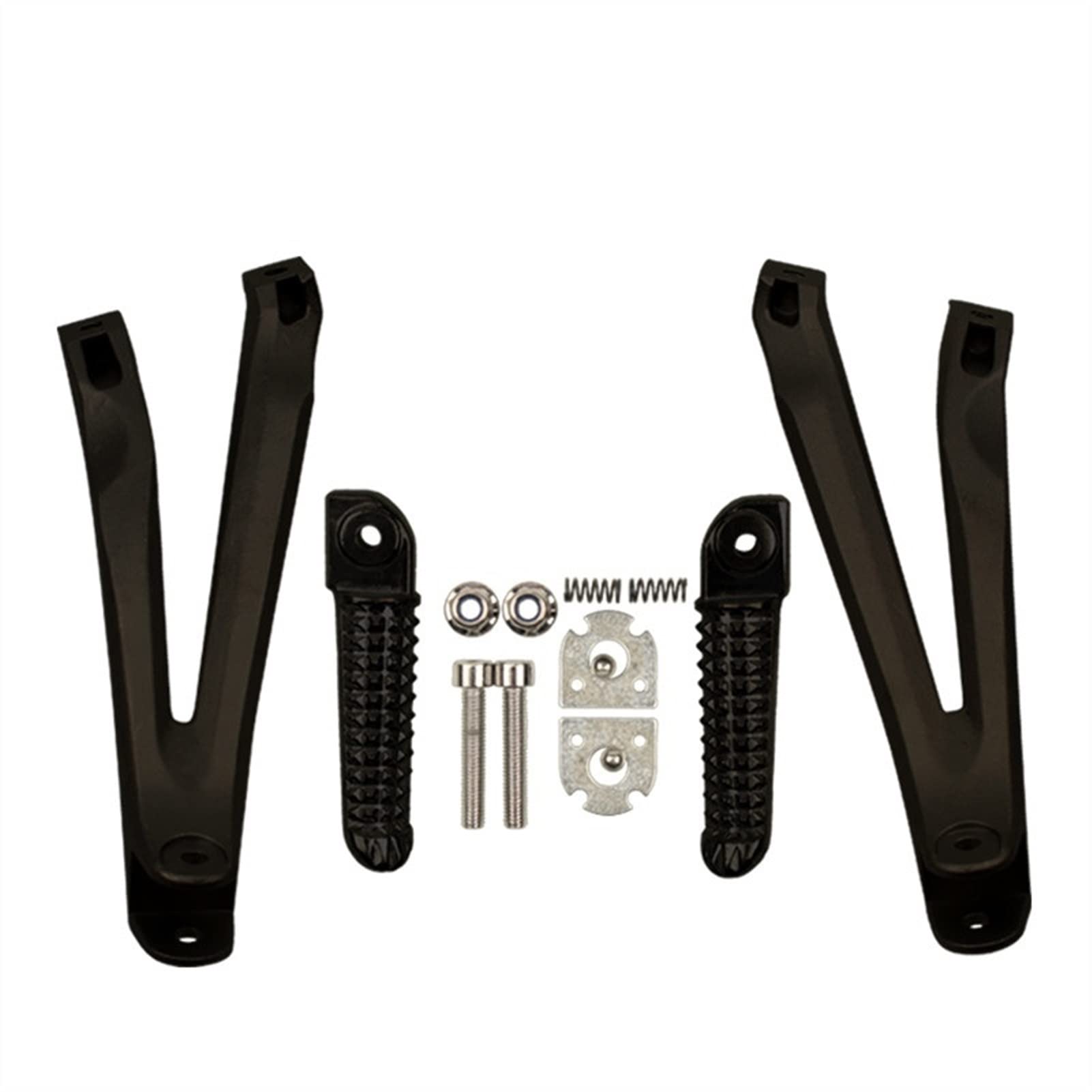 Staffe Posteriori Alluminio Nero Pedane Poggiapiedi Posteriori Per Yamaha YZF R1 2004-2008 - Alluminio Nero Lucido Staffe Posteriori Moto