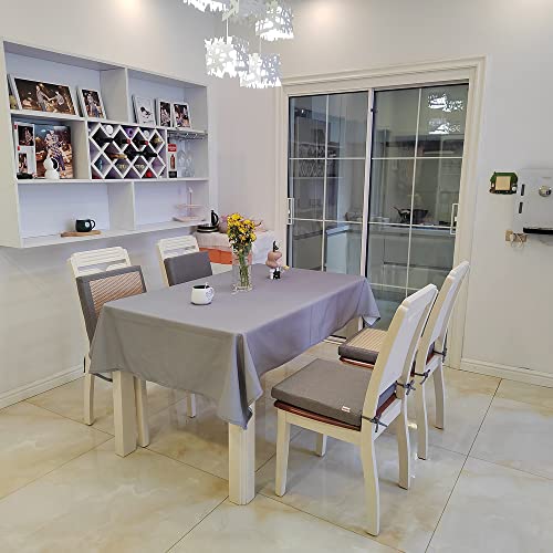 Chair Cushion For Outdoors Set Of 4/Indoor Kitchen Chair Pads/Special Design Double-Sided Garden Chair Cushion,Side A Ice Silk Rattan Mat/Side B Linen,Cushions For Patio Furniture Clearance/Light Grey #TOP1