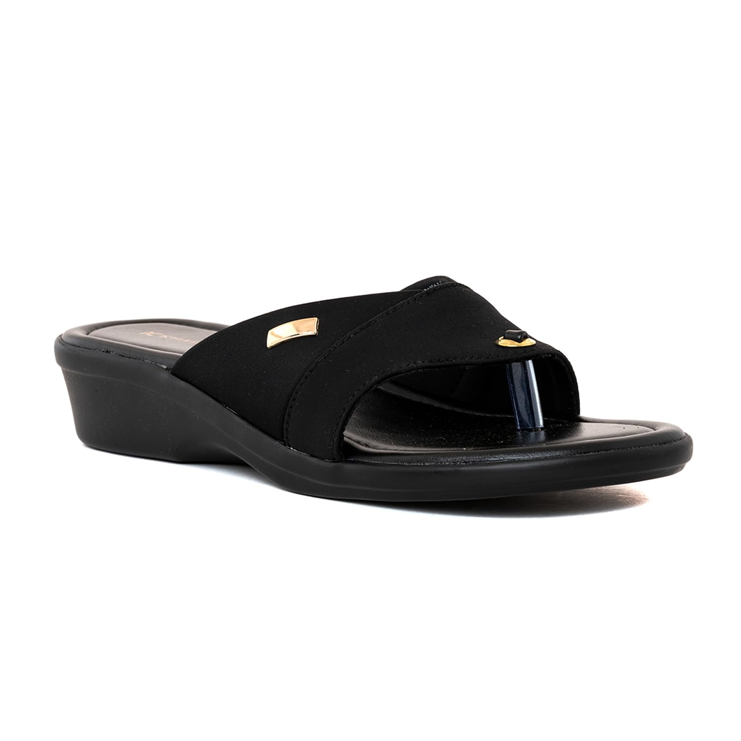 Khadims Black Wedge Heel Slip On Sandal for Women (6511216) (B0CL9YMLZ9) Amazon Price History, Amazon Price Tracker