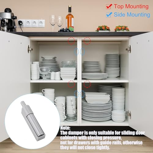 SoftClose Door Damper - Furniture Door Damper for Kitchen Cabinet (Pack of 12), Black, 6,56 x 1,3 x 0,65 cm - Image 2