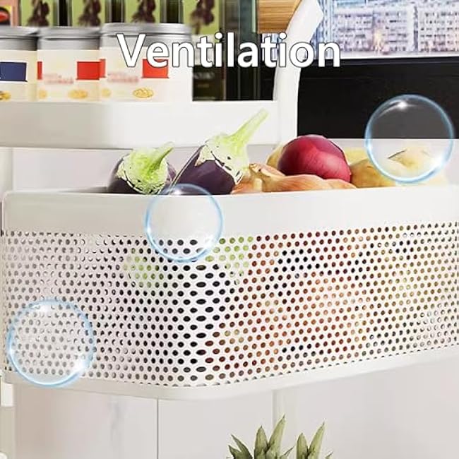 Slim Rolling Kitchen Cart with High Load Capacity Breathable Design Thickened Storage Cart for Kitchen & Living Room SpaceSaving (Black 30x19x90CM)-1TbVS5hG