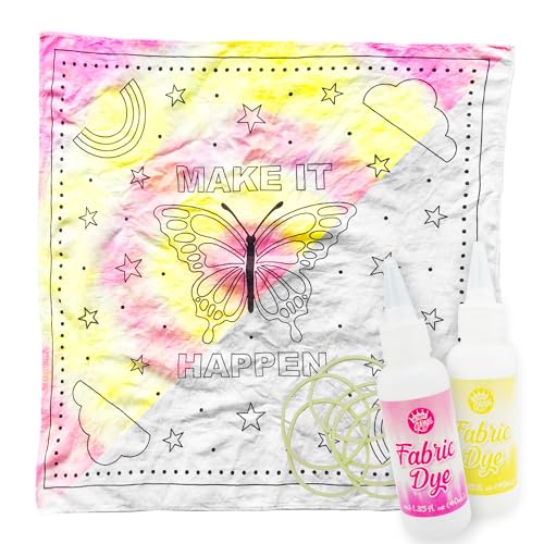 Activity Kings ILY Design Your Own Tie-Dye Bandanas for Girls | Customizable | Acid-Free | (White)