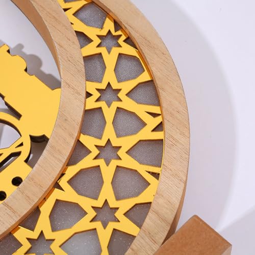 Adornos de luz LED de luna de madera oriental para salones y dormitorios 7