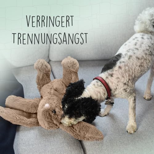 Cozy Dog Bunny Dog Kuscheltier - Kuschelhund mit Herzschlag - reduziert Trennungsangst - speziell für Welpen - Braun