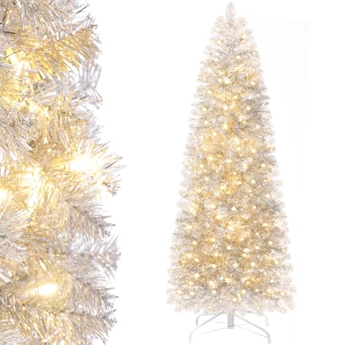 Decoway Pre-lit Pencil Christmas Tree 7.5ft...