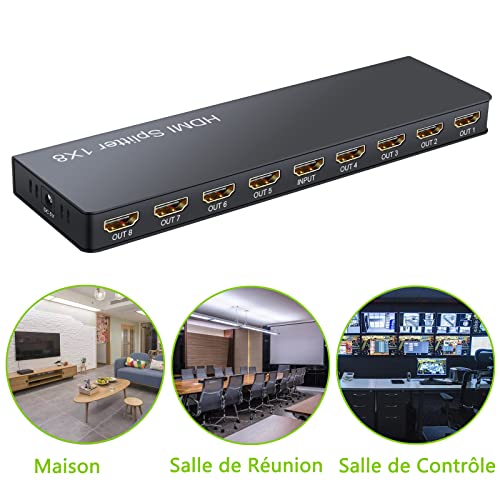 Splitter HDMI 4K 1 Entrée 8 Sorties Répartiteur UHD 1080P LiNKFOR - 5