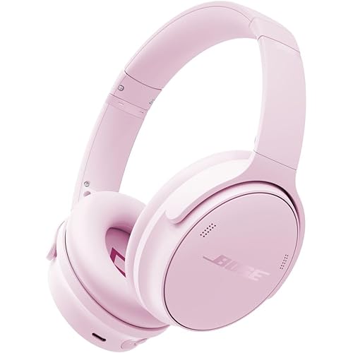 Bose QuietComfort Headphones - Wireless Bluetooth Headphones, Active Over Ear Noise Cancelling and Mic, USB-C Charging, Deep Bass, Up to 24 Hours of Playtime, Petal Pink - Limited Edition Color