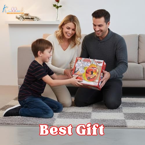 Image of Disney Cars Hover Football for Kids - Safe Indoor Air Power Soccer Ball with LED Lights & Soft Foam Bumpers, USB Rechargeable Floating Football, Ideal Gift for Boys & Girls (Ages 3+)