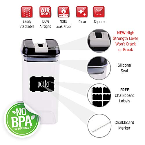 Airtight Food Storage Containers by Simply Gourmet. 7-Piece Kitchen Storage Containers BPA Free + 16 Labels & Marker. Air tight Containers for food and pantry organization and storage - Thumbnail 3
