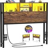 iSunirm Cabecero 102 cm con estantes de Almacenamiento, marrón