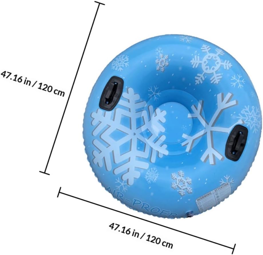 Ciieeo Inflatable PVC Snow Sled Thickened Heavy Duty Winter Outdoor Snow Tube with Cold-Resistant Material for Adults and Sledding Fun
