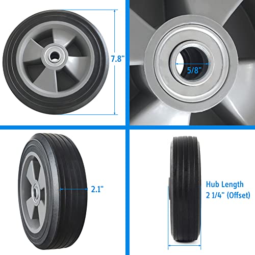 Ruedas sólidas de 8 pulgadas para carretilla, 2 unidades miniatura 2