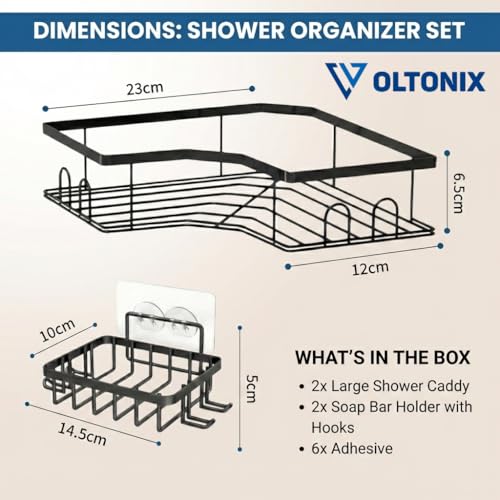 Image of Corner Shelf /Rack for BathroomWithout Drill Wall Metal Self Adhesive Bathroom Shelf /Shelf for Kitchen Corner Rack Wall Mounted Bathroom Fittings /Storage (4-pcs)