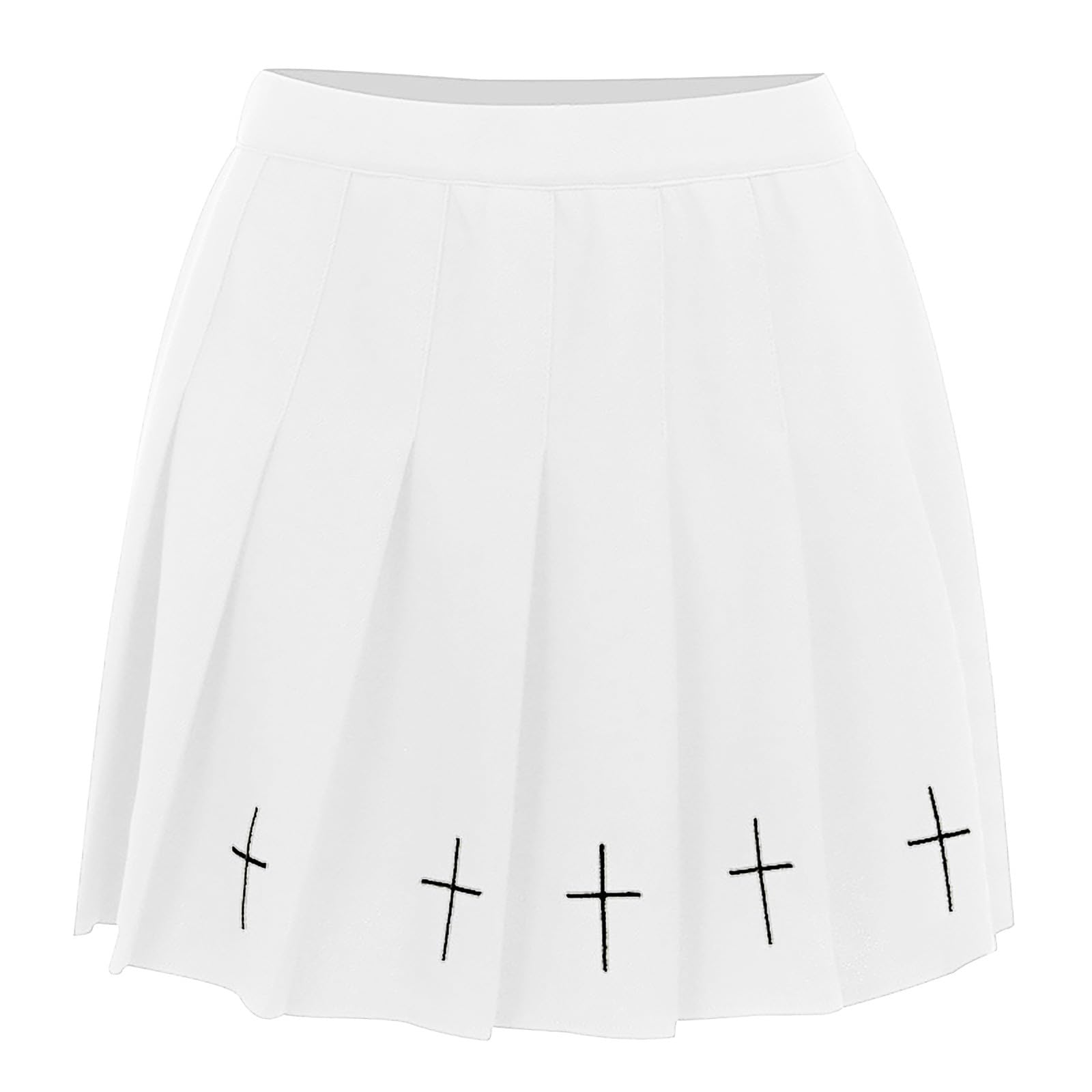 Eyurigaoka damskie gotyckie mini spódnice punkowe Dark Academia estetyczna spódnica o linii A Streetwear sukienka klubowa