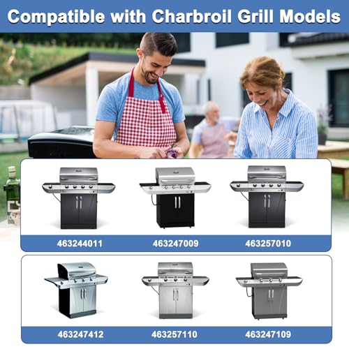 Adviace Grill Replacement Parts for Charbroil 463244011 463247009 463257010 463247412, Grill Grates, Heat Tents, Grill Burners and Carryover Tubes by Adviace - Used condition - Image 2