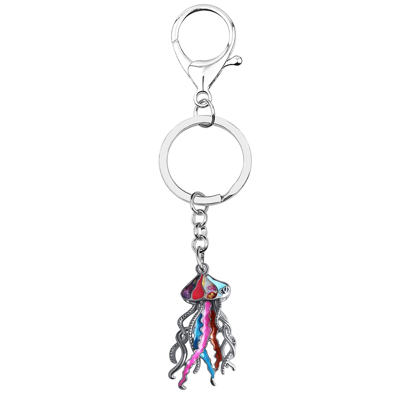 DUOWEI Cute Jellyfish Keychain Jelly fish Keyring Pendant Sea Animals Jewelry Gifts Backpack Car Keys Charms for Women Girls Multi - Image 4