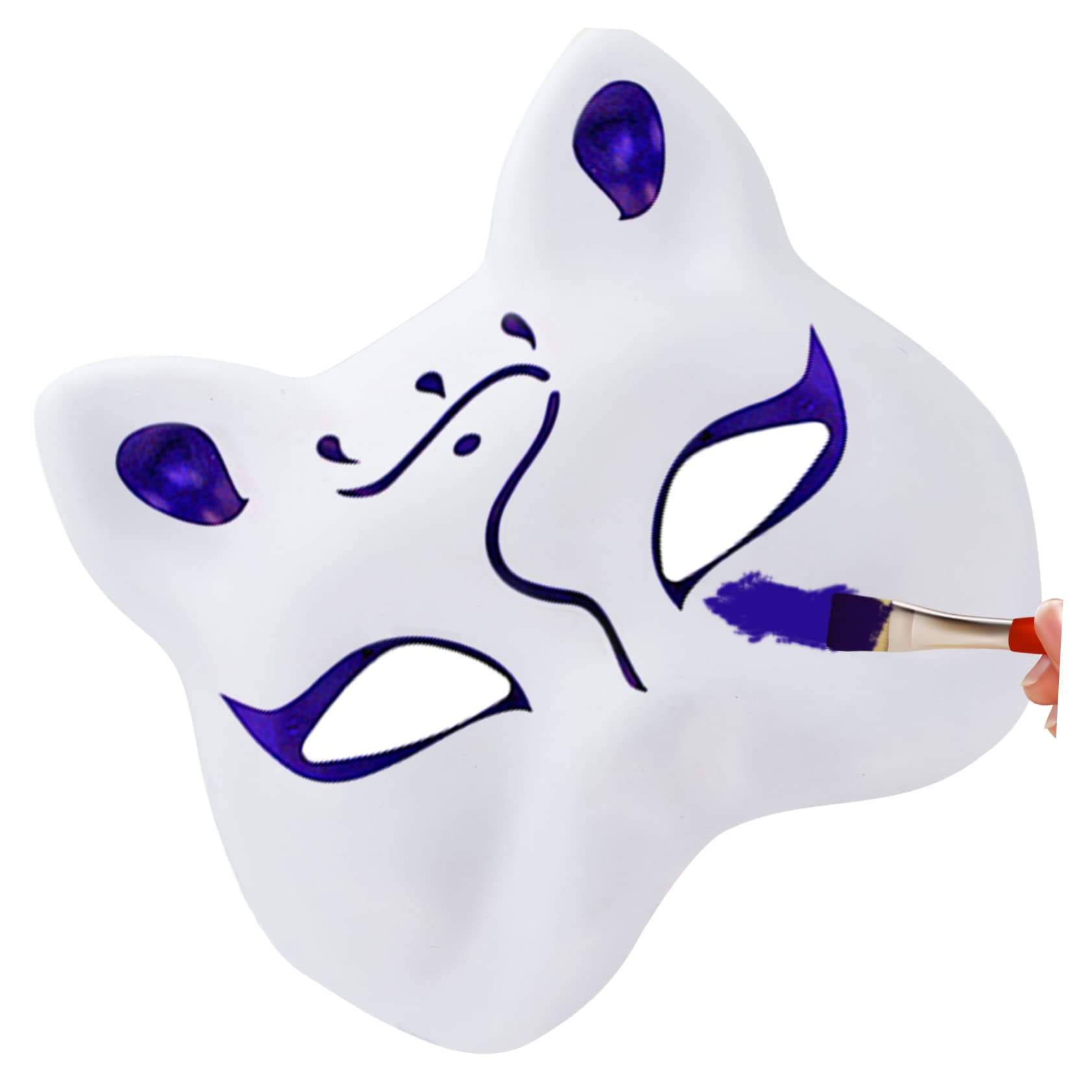 VALICLUD Maschera Vuota Costume Accessori Bianchi Maschere Cosplay Di Volpe Non Verniciato Maschere Fai Da Te Non Dipinte Maschera Veneziana Animale Fai Da Te Vuoto Carta Bianca