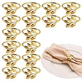 16 Piezas Anillos Servilleta de Metal Formas Hojas, Apariencia de La Hoja Servilletero, Servilletero de Mesa Apariencia de La Hoja para Bodas, Banquetes, Fiestas, Reuniones Festivas, Aniversarios
