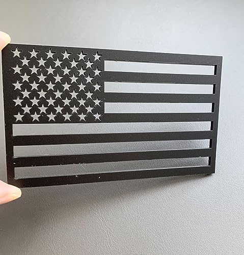Image of 2Pcs Metal US America Flag Car Decal Stickers,Hollow Out US Flag Decal for Cars Trucks SUV Boats Bumper Window Fender Patriotic Badges