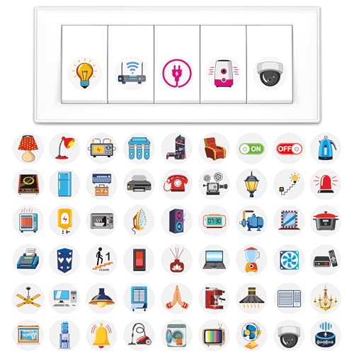 Image of GLUN 600 Switch Board Stickers (60+ Designs), Luxury Vinyl Decorative Switch Stickers for Home, Self-Adhesive Switch Covers for Lights, Fans & Switchboards, Waterproof & Removable