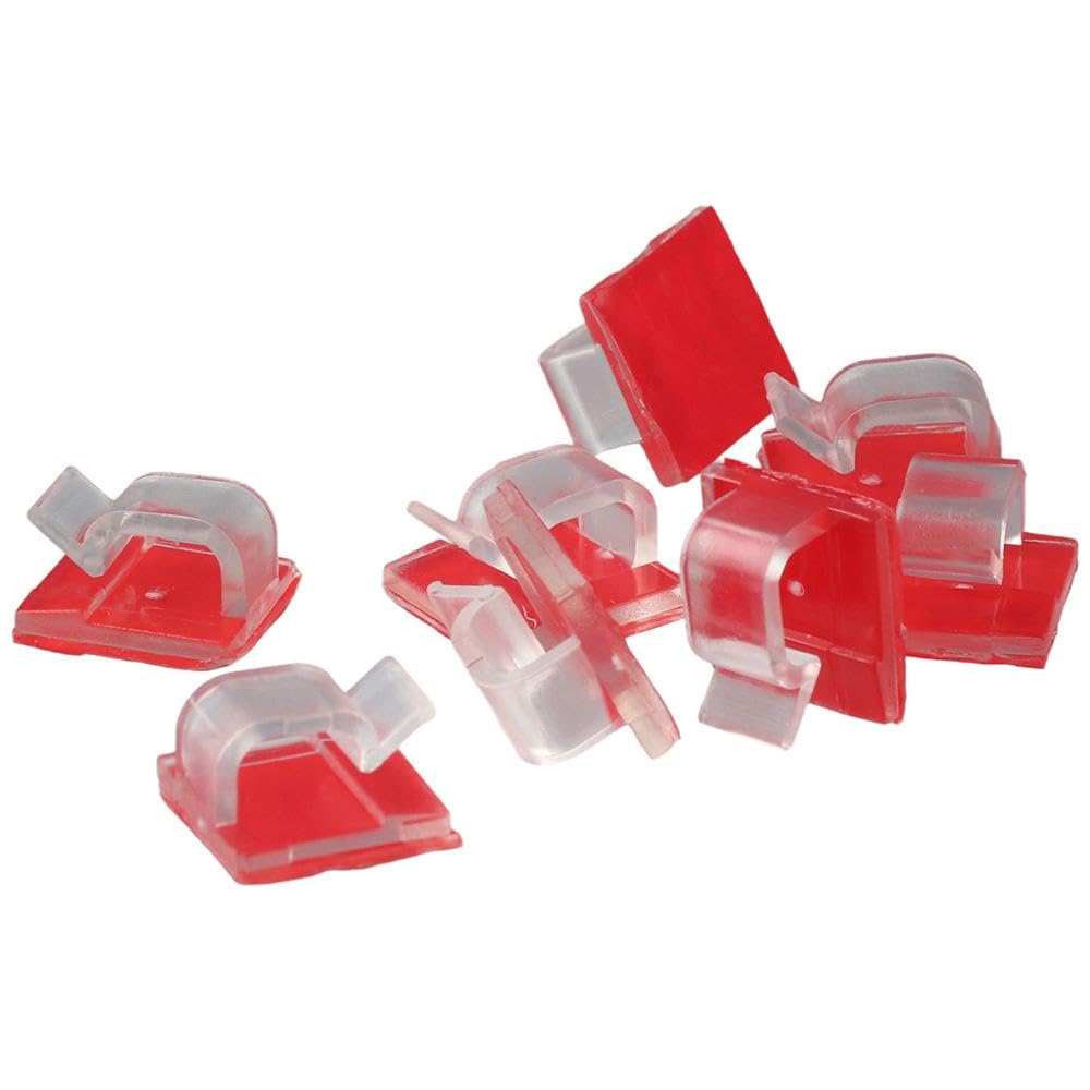 HOBBYIN 50 PCS Cable Clips,Self Adhesive Cord Management Wire Holder Organizer Clamp with Tapes and Hooks for Organizing Wires and Light Chains