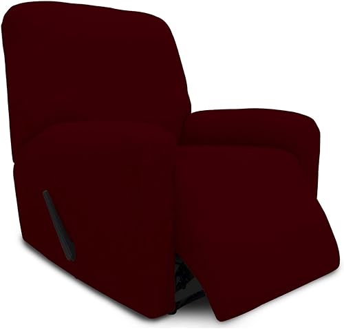 Easy-Going Funda elástica para sillón reclinable, funda de sofá, protector de muebles con parte inferior elástica, protector de sofá de 4 piezas,