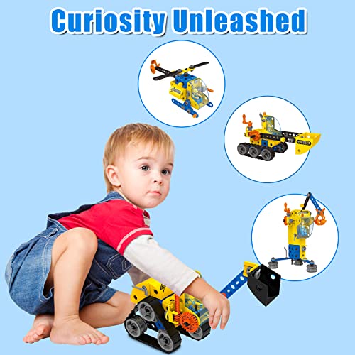 HOMETTER Building Toys for Age 5-12 Year Old Boys Gift, 6 in 1 Engineering Excavator Toys - Image 4
