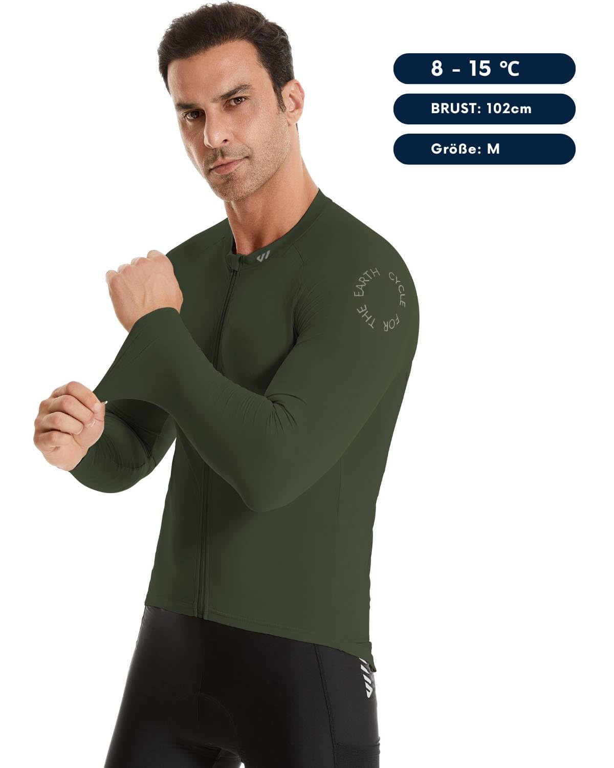 Wulibike Maglia da Ciclismo Uomo Maglia Ciclismo Maniche Lunghe Traspirante Asciugatura Rapida Maglia Ideale per Bici Allenamento Strada Outdoor