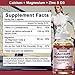 Extra Strength Calcium 1000mg + Magnesium 400mg + D3 + Zinc, Complex Supplement for Bone and Immune Health. 120 SoftGels, 60 Day Supply