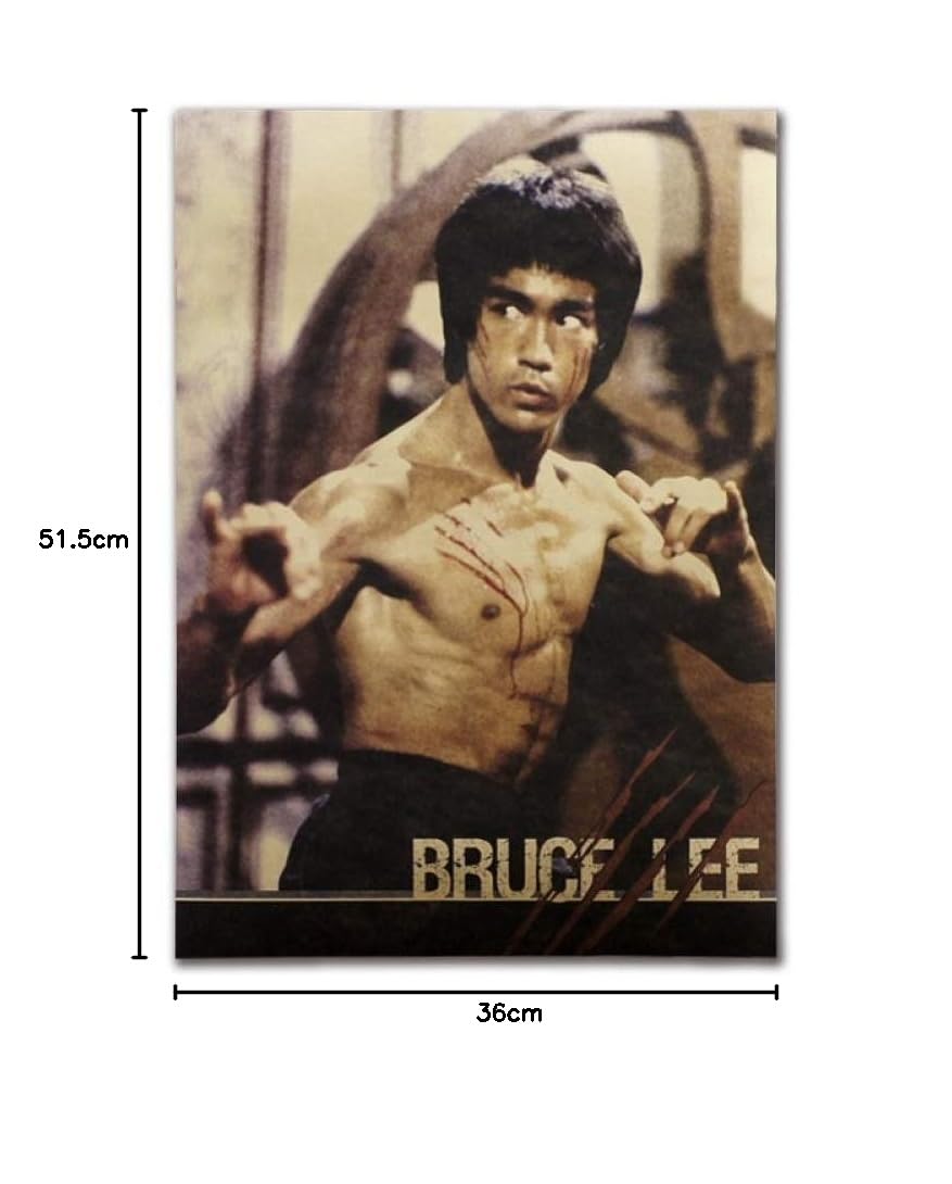 ブルース・リー　木製壁掛け Amazon.co.jp: Bruce Lee ビンテージクラフト紙ポスター ホームバー