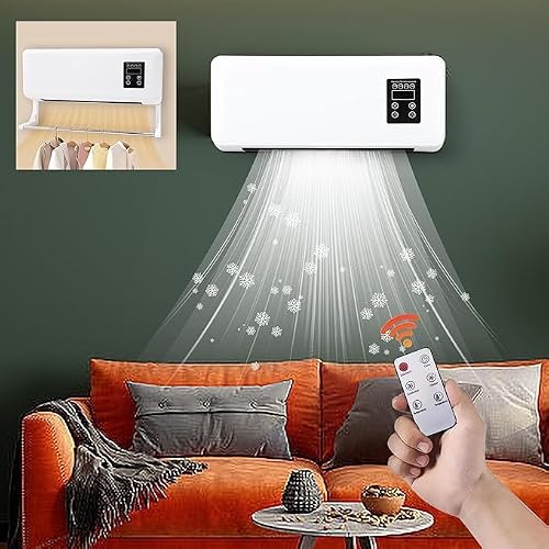 Ductless Portable Air Conditioner with Wall Mount and Drying Rack
