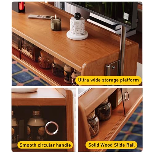 Soporte móvil para TV de madera maciza con ruedas para 32-75 pulg miniatura 5