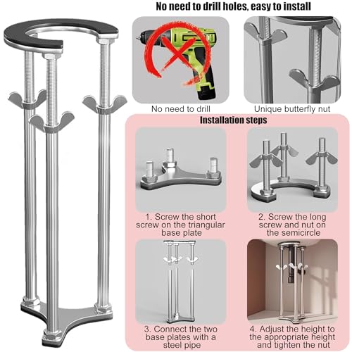 Varilla telescópica para reparar fregadero sin taladrar con soporte de presión ajustable 4