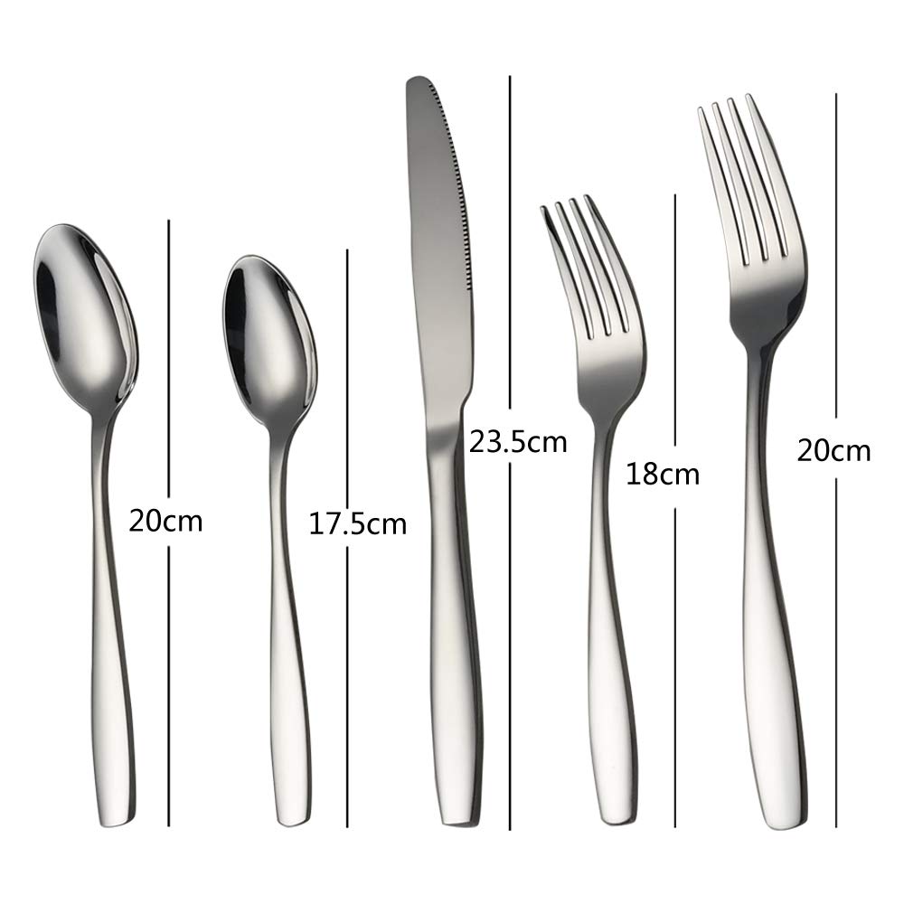 Gitany Lot De 6 Grandes Cuillères De Service En Acier Inoxydable - Idéal Buffet Et Famille
